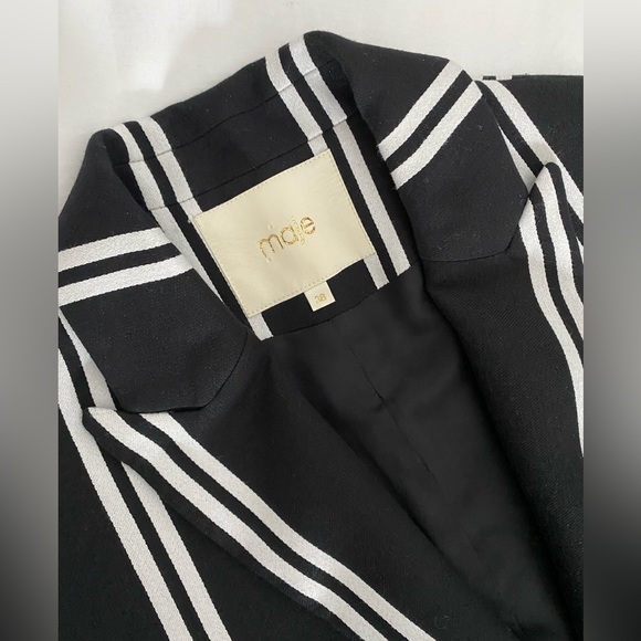 Maje Black and White striped blazer - Picture 4 of 7